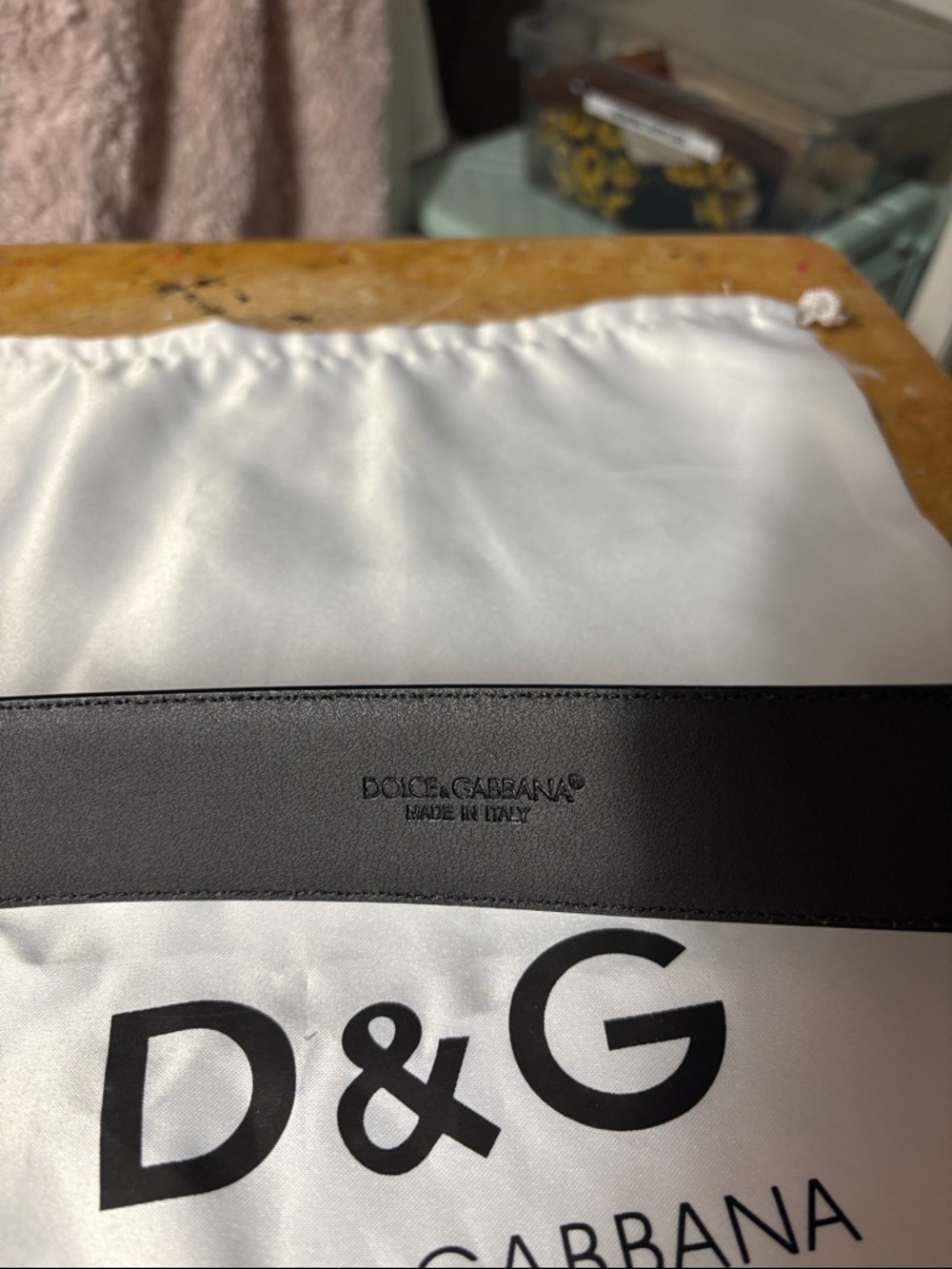 Dolce & Gabbana Black Leather Belt with Silver DG Buckle - Picture 2 of 5